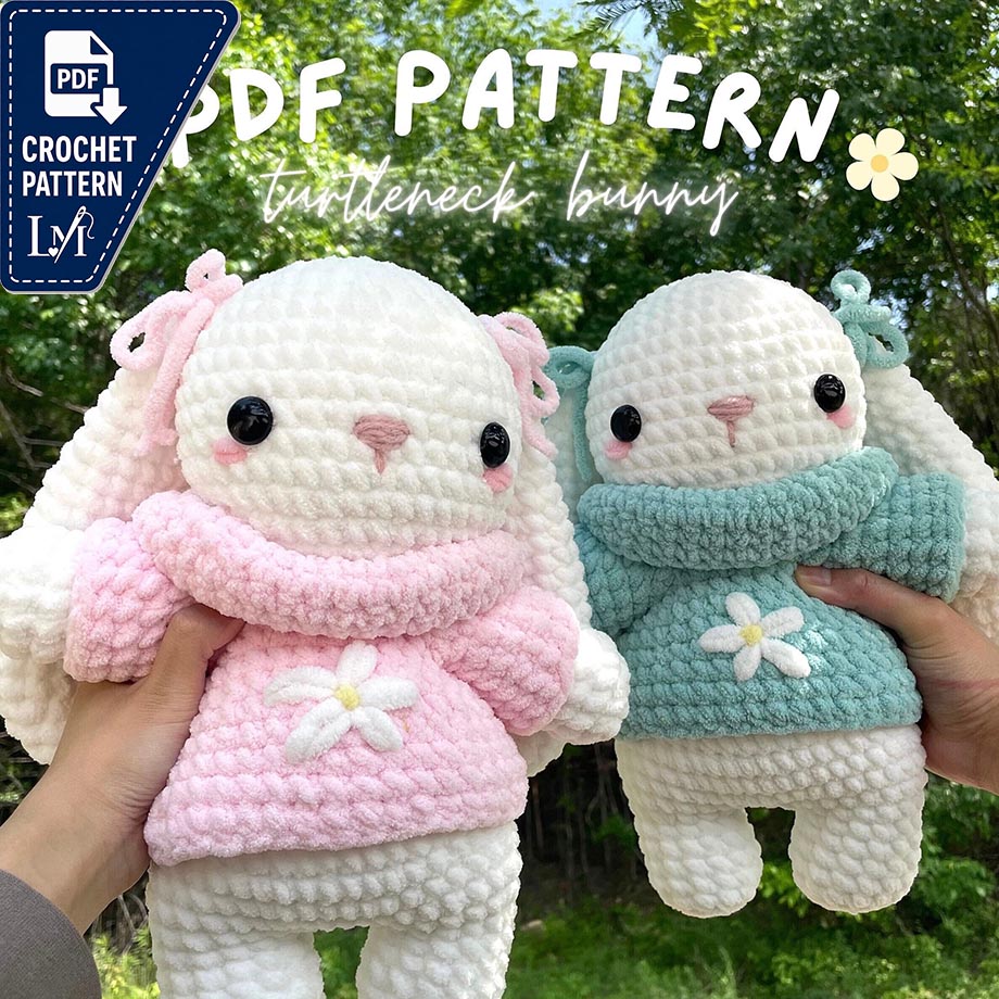 2 in 1 Turtleneck Sweater Bunny Crochet Pattern